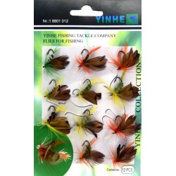 Набір рибальських мушок, Yinhe-03, 12шт/уп